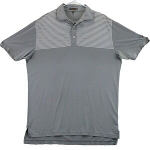 Peter Millar Summer‎ Comfort Mens Polo Shirt Gray Short Sleeve Golf Size M